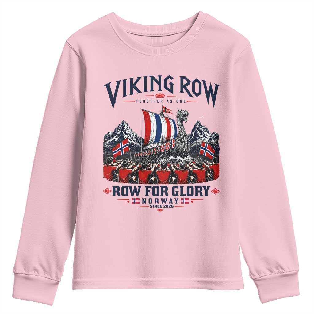 Viking Row Ro Ro Norway Norge Norwegian Flag Youth Sweatshirt Row For Glory Norway Together As One Retro Football Fans