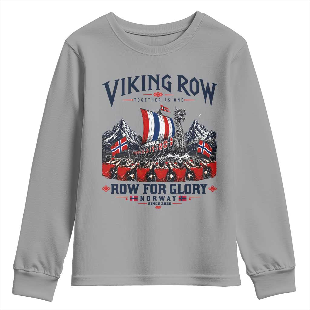 Viking Row Ro Ro Norway Norge Norwegian Flag Youth Sweatshirt Row For Glory Norway Together As One Retro Football Fans
