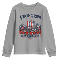 Viking Row Ro Ro Norway Norge Norwegian Flag Youth Sweatshirt Row For Glory Norway Together As One Retro Football Fans