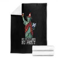 No Scotland No Party Funny Statue of Liberty Celebration Throw Blanket Saltire Flag Glasgow Cone Scottish Football Fans