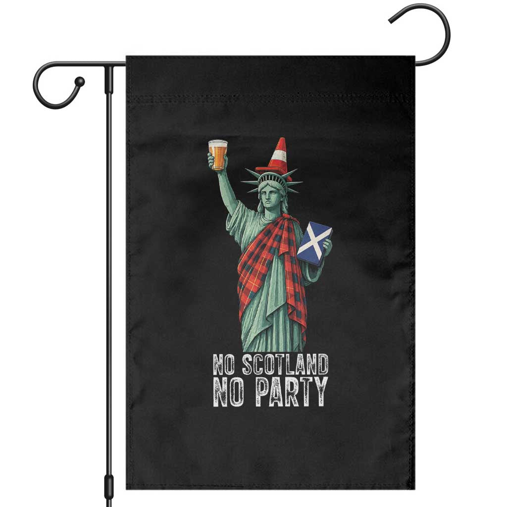 No Scotland No Party Funny Statue of Liberty Celebration Garden Flag Saltire Flag Glasgow Cone Scottish Football Fans