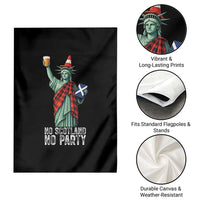 No Scotland No Party Funny Statue of Liberty Celebration Garden Flag Saltire Flag Glasgow Cone Scottish Football Fans