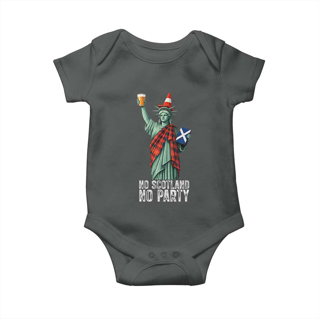 No Scotland No Party Funny Statue of Liberty Celebration Baby Onesie Saltire Flag Glasgow Cone Scottish Football Fans