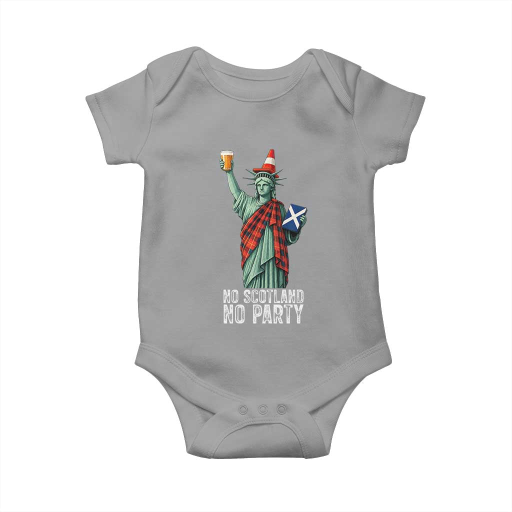No Scotland No Party Funny Statue of Liberty Celebration Baby Onesie Saltire Flag Glasgow Cone Scottish Football Fans