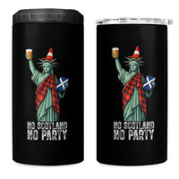 No Scotland No Party Funny Statue of Liberty Celebration 4 in 1 Can Cooler Tumbler Saltire Flag Glasgow Cone Scottish Football Fans