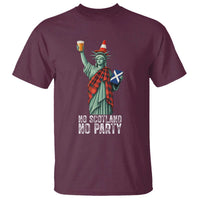 No Scotland No Party Funny Statue of Liberty Celebration T Shirt Saltire Flag Glasgow Cone Scottish Football Fans