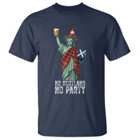 No Scotland No Party Funny Statue of Liberty Celebration T Shirt Saltire Flag Glasgow Cone Scottish Football Fans