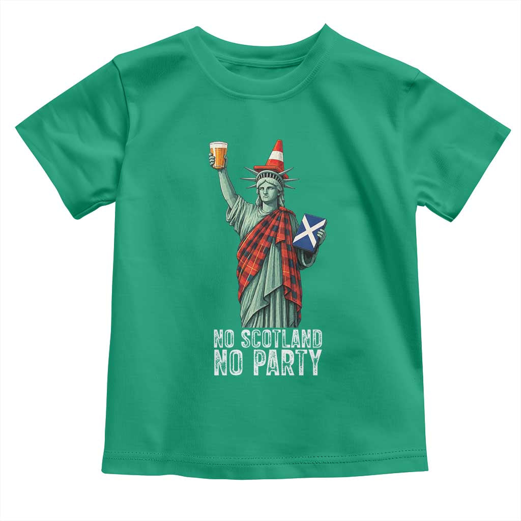 No Scotland No Party Funny Statue of Liberty Celebration Toddler T Shirt Saltire Flag Glasgow Cone Scottish Football Fans