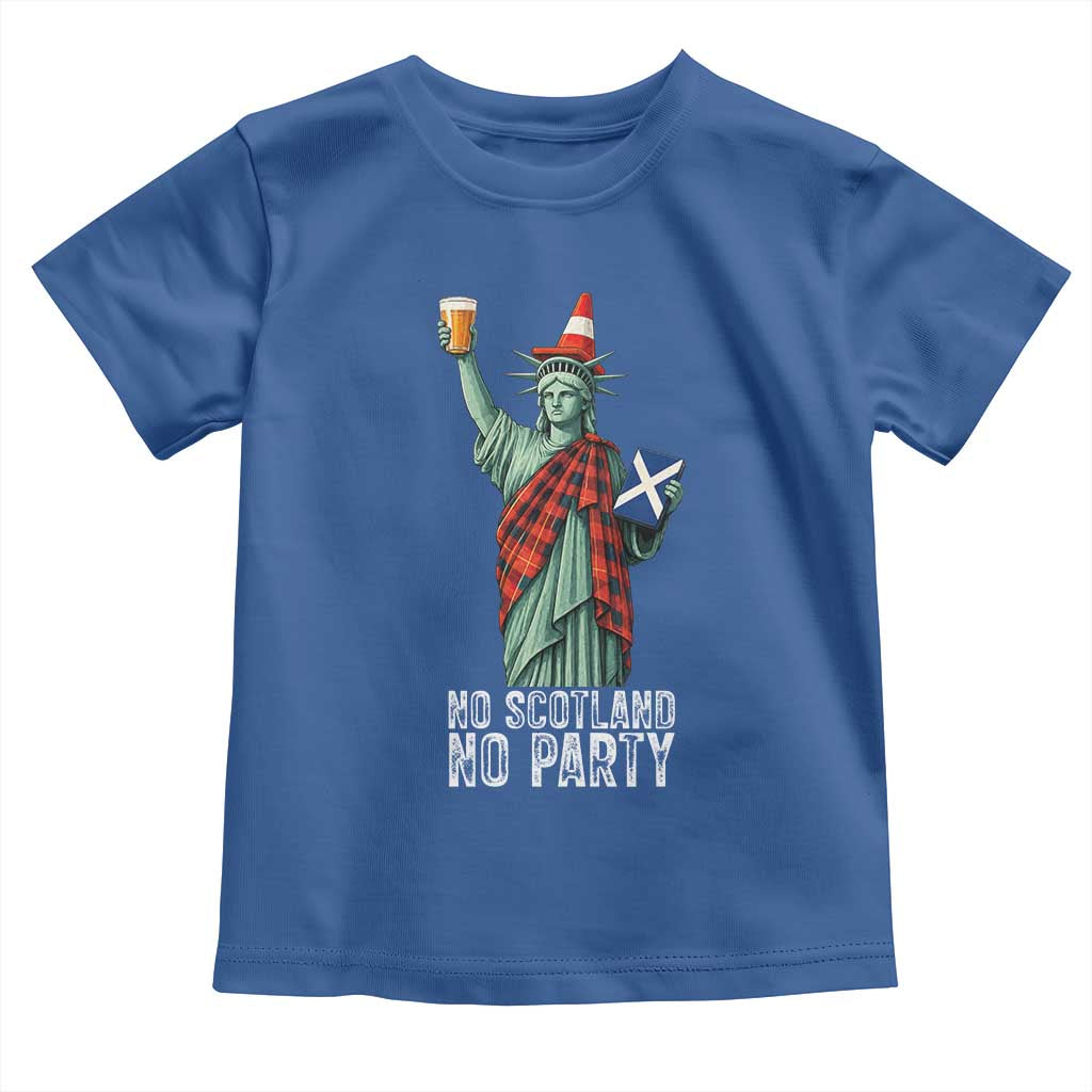 No Scotland No Party Funny Statue of Liberty Celebration Toddler T Shirt Saltire Flag Glasgow Cone Scottish Football Fans