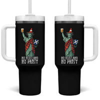 No Scotland No Party Funny Statue of Liberty Celebration Tumbler With Handle Saltire Flag Glasgow Cone Scottish Football Fans