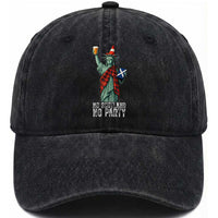 No Scotland No Party Funny Statue of Liberty Celebration Washed Cotton Baseball Cap Saltire Flag Glasgow Cone Scottish Football Fans