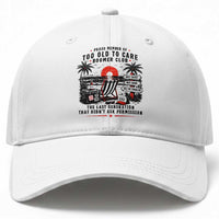 Proud Member Of Too Old To Care Boomer Club Retired Baseball Cap Funny Retirement The Last Generation Beach Sunset Vacation