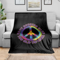 Baby Boomers Club Too Old To Care Retro Tie Dye Effect Printing Throw Blanket Peace Sign Groovy 60s Hippie Humor Graphic