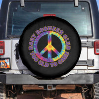 Baby Boomers Club Too Old To Care Retro Tie Dye Effect Printing Spare Tire Cover Peace Sign Groovy 60s Hippie Humor Graphic