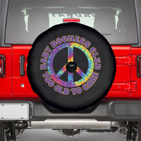 Baby Boomers Club Too Old To Care Retro Tie Dye Effect Printing Spare Tire Cover Peace Sign Groovy 60s Hippie Humor Graphic