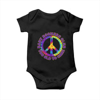 Baby Boomers Club Too Old To Care Retro Tie Dye Effect Printing Baby Onesie Peace Sign Groovy 60s Hippie Humor Graphic