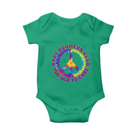 Baby Boomers Club Too Old To Care Retro Tie Dye Effect Printing Baby Onesie Peace Sign Groovy 60s Hippie Humor Graphic