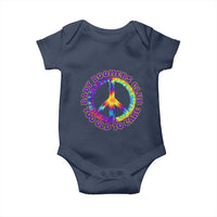 Baby Boomers Club Too Old To Care Retro Tie Dye Effect Printing Baby Onesie Peace Sign Groovy 60s Hippie Humor Graphic