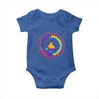 Baby Boomers Club Too Old To Care Retro Tie Dye Effect Printing Baby Onesie Peace Sign Groovy 60s Hippie Humor Graphic