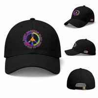 Baby Boomers Club Too Old To Care Retro Tie Dye Effect Printing Baseball Cap Peace Sign Groovy 60s Hippie Humor Graphic