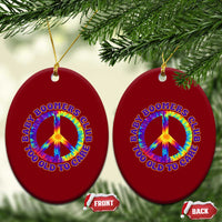 Baby Boomers Club Too Old To Care Retro Tie Dye Effect Printing Ceramic Ornament Peace Sign Groovy 60s Hippie Humor Graphic