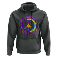 Baby Boomers Club Too Old To Care Retro Tie Dye Effect Printing Hoodie Peace Sign Groovy 60s Hippie Humor Graphic