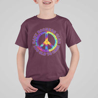 Baby Boomers Club Too Old To Care Retro Tie Dye Effect Printing T Shirt For Kid Peace Sign Groovy 60s Hippie Humor Graphic