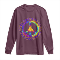Baby Boomers Club Too Old To Care Retro Tie Dye Effect Printing Long Sleeve Shirt Peace Sign Groovy 60s Hippie Humor Graphic
