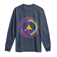 Baby Boomers Club Too Old To Care Retro Tie Dye Effect Printing Long Sleeve Shirt Peace Sign Groovy 60s Hippie Humor Graphic