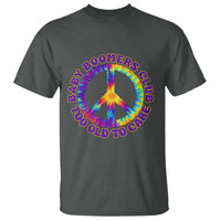 Baby Boomers Club Too Old To Care Retro Tie Dye Effect Printing T Shirt Peace Sign Groovy 60s Hippie Humor Graphic