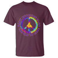 Baby Boomers Club Too Old To Care Retro Tie Dye Effect Printing T Shirt Peace Sign Groovy 60s Hippie Humor Graphic