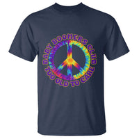 Baby Boomers Club Too Old To Care Retro Tie Dye Effect Printing T Shirt Peace Sign Groovy 60s Hippie Humor Graphic