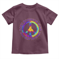 Baby Boomers Club Too Old To Care Retro Tie Dye Effect Printing Toddler T Shirt Peace Sign Groovy 60s Hippie Humor Graphic