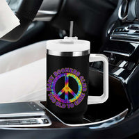 Baby Boomers Club Too Old To Care Retro Tie Dye Effect Printing Tumbler With Handle Peace Sign Groovy 60s Hippie Humor Graphic
