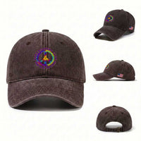Baby Boomers Club Too Old To Care Retro Tie Dye Effect Printing Washed Cotton Baseball Cap Peace Sign Groovy 60s Hippie Humor Graphic