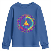 Baby Boomers Club Too Old To Care Retro Tie Dye Effect Printing Youth Sweatshirt Peace Sign Groovy 60s Hippie Humor Graphic