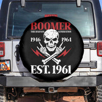 Funny Baby Boomer The Badass Generation Spare Tire Cover EST 1961 Birthday Gift Skull Rock On Graphic