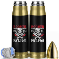Funny Baby Boomer The Badass Generation Bullet Tumbler EST 1961 Birthday Gift Skull Rock On Graphic