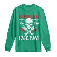 Funny Baby Boomer The Badass Generation Long Sleeve Shirt EST 1961 Birthday Gift Skull Rock On Graphic