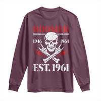 Funny Baby Boomer The Badass Generation Long Sleeve Shirt EST 1961 Birthday Gift Skull Rock On Graphic