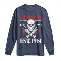 Funny Baby Boomer The Badass Generation Long Sleeve Shirt EST 1961 Birthday Gift Skull Rock On Graphic