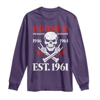 Funny Baby Boomer The Badass Generation Long Sleeve Shirt EST 1961 Birthday Gift Skull Rock On Graphic