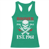 Funny Baby Boomer The Badass Generation Racerback Tank Top EST 1961 Birthday Gift Skull Rock On Graphic