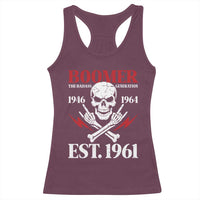 Funny Baby Boomer The Badass Generation Racerback Tank Top EST 1961 Birthday Gift Skull Rock On Graphic