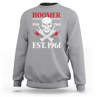 Funny Baby Boomer The Badass Generation Sweatshirt EST 1961 Birthday Gift Skull Rock On Graphic