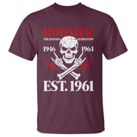 Funny Baby Boomer The Badass Generation T Shirt EST 1961 Birthday Gift Skull Rock On Graphic