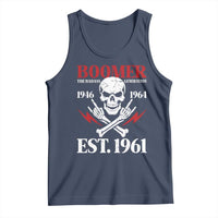 Funny Baby Boomer The Badass Generation Tank Top EST 1961 Birthday Gift Skull Rock On Graphic