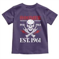 Funny Baby Boomer The Badass Generation Toddler T Shirt EST 1961 Birthday Gift Skull Rock On Graphic