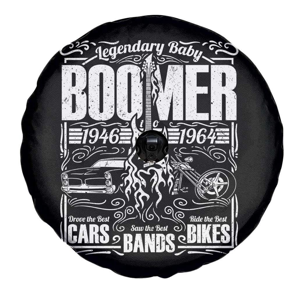 Legendary Baby Boomer Generation 1946 to 1964 Spare Tire Cover Vintage Rocker Classic Cars And Bikes Graphic