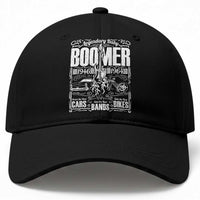 Legendary Baby Boomer Generation 1946 to 1964 Baseball Cap Vintage Rocker Classic Cars And Bikes Graphic